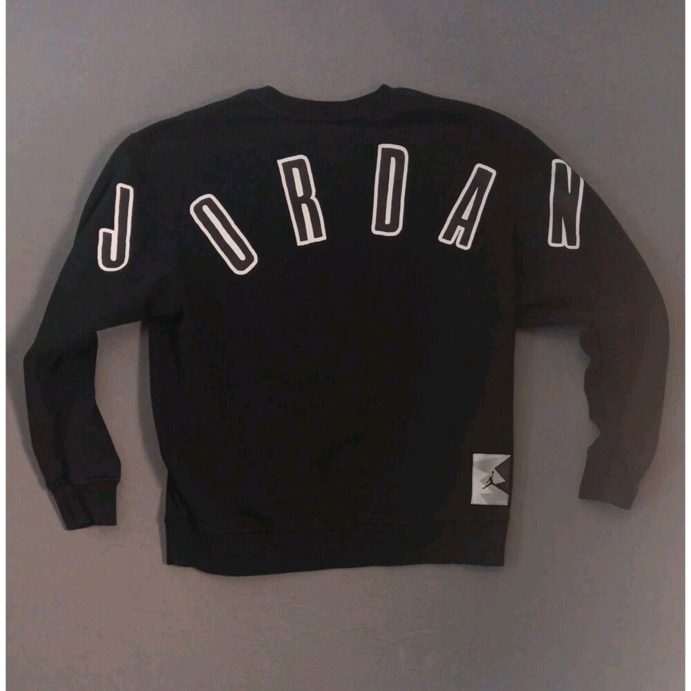 Jordan Flight MVP Graphic Fleece Crew-Neck Sweatshirt Black Men's L